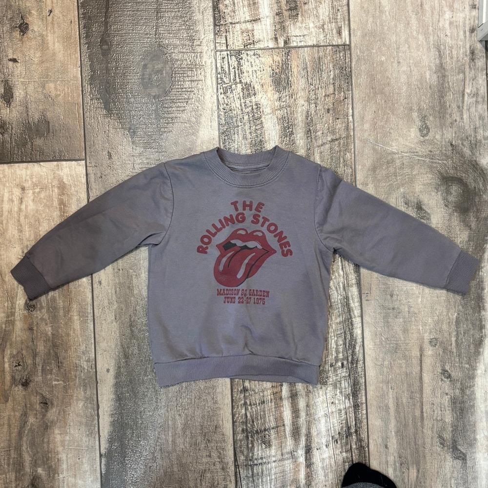 The Rolling Stones Sweatshirt Madison Square Garden 1975 Toddler‎ Gray Size 4T